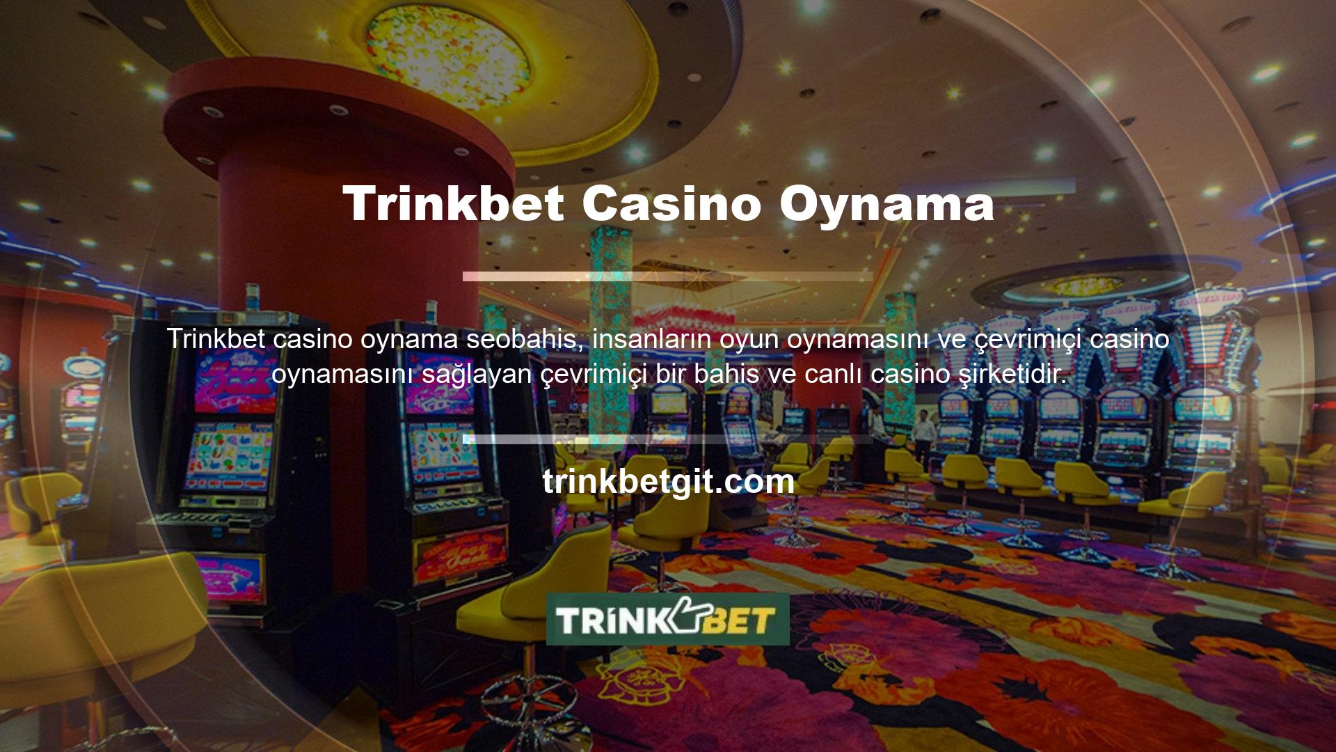 Trinkbet kayıt bilgileri sitenin ana sayfasından alınabilir